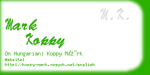 mark koppy business card